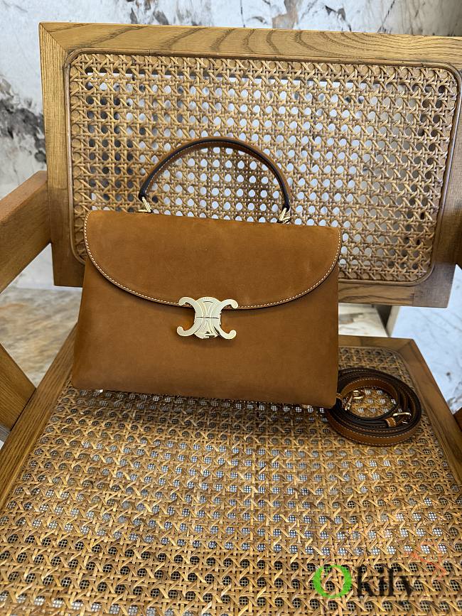 Okify Celine Medium Nino Bag In Brown Nubuck Calfskin 25x17.5x10cm - 1