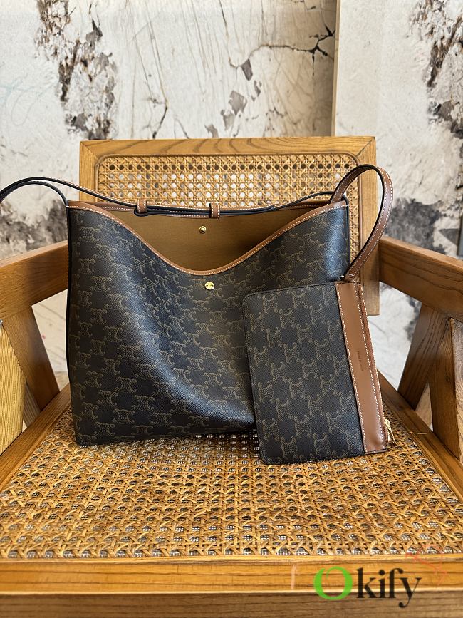 Okify Celine Soft Shopper Bag In Triomphe Canvas And Calfskin 32.5x24.5x14cm - 1