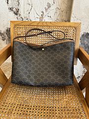 Okify Celine Soft Shopper Bag In Triomphe Canvas And Calfskin 32.5x24.5x14cm - 4