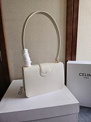 Okify Celine Teen Celine Josephine Bag In White Patent 18.5x5x13cm - 3