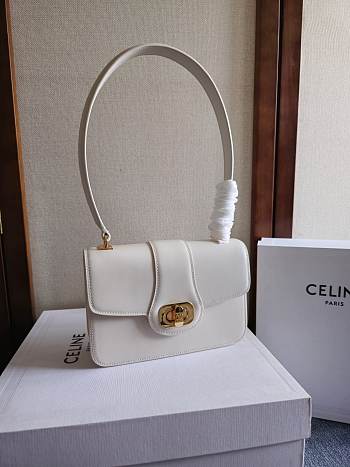 Okify Celine Teen Celine Josephine Bag In White Patent 18.5x5x13cm