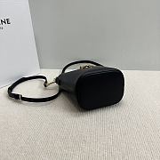 Okify Celine Mini Bucket Louise Bag In Black Smooth Calfskin 13.5x16x10cm - 4