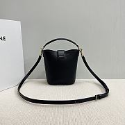 Okify Celine Mini Bucket Louise Bag In Black Smooth Calfskin 13.5x16x10cm - 2