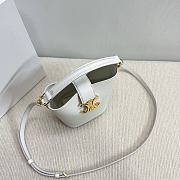 Okify Celine Mini Bucket Louise Bag In White Smooth Calfskin 13.5x16x10cm - 6