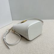 Okify Celine Mini Bucket Louise Bag In White Smooth Calfskin 13.5x16x10cm - 5