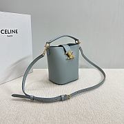 Okify Celine Mini Bucket Louise Bag In Light Blue Smooth Calfskin 13.5x16x10cm - 5