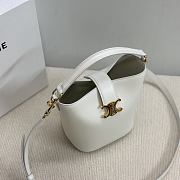 Okify Celine Small Bucket Louise Bag In White Smooth Calfskin 16x19x12cm - 6