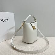 Okify Celine Small Bucket Louise Bag In White Smooth Calfskin 16x19x12cm - 3