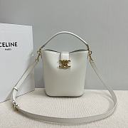 Okify Celine Small Bucket Louise Bag In White Smooth Calfskin 16x19x12cm - 1