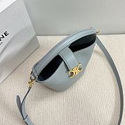 Okify Celine Small Bucket Louise Bag In Blue Smooth Calfskin 16x19x12cm - 3