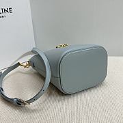 Okify Celine Small Bucket Louise Bag In Blue Smooth Calfskin 16x19x12cm - 2