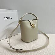 Okify Celine Small Bucket Louise Bag In Cream Smooth Calfskin 16x19x12cm - 4