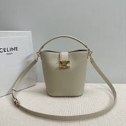 Okify Celine Small Bucket Louise Bag In Cream Smooth Calfskin 16x19x12cm - 1