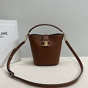 Okify Celine Small Bucket Louise Bag In Brown Smooth Calfskin 16x19x12cm - 1