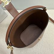 Okify Celine Small Bucket Louise Bag In Brown Smooth Calfskin 16x19x12cm - 4