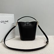 Okify Celine Small Bucket Louise Bag In Black Smooth Calfskin 16x19x12cm - 6