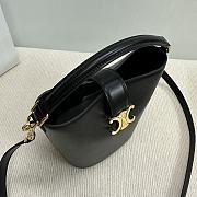 Okify Celine Small Bucket Louise Bag In Black Smooth Calfskin 16x19x12cm - 3