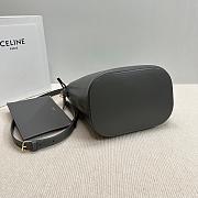 Okify Celine Small Bucket Louise Bag In Gray Smooth Calfskin 16x19x12cm - 4