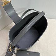 Okify Celine Small Bucket Louise Bag In Gray Smooth Calfskin 16x19x12cm - 2
