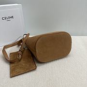 Okify Celine Medium Bucket Louise Bag In Brown Nubuck Calfskin 24x25x16cm - 4