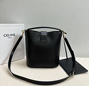 Okify Celine Medium Bucket Louise Bag In Black Smooth Calfskin 28x24x16cm - 6
