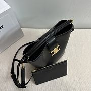 Okify Celine Medium Bucket Louise Bag In Black Smooth Calfskin 28x24x16cm - 3