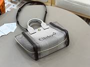 Okify Chloe Small Carry Tote Bag In Gray Canvas 27x23x12cm - 5