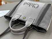 Okify Chloe Small Carry Tote Bag In Gray Canvas 27x23x12cm - 2