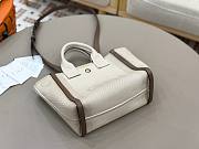 Okify Chloe Small Carry Tote Bag In Vegetal Beige Canvas 27x23x12cm - 6