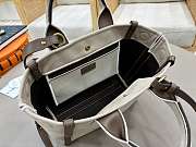 Okify Chloe Small Carry Tote Bag In Vegetal Beige Canvas 27x23x12cm - 3