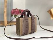 Okify Chloe Mini Woody Tote Bag In Dark Brown 20x14x6cm - 4