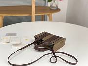 Okify Chloe Mini Woody Tote Bag In Dark Brown 20x14x6cm - 3