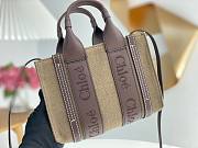Okify Chloe Mini Woody Tote Bag In Dark Brown 20x14x6cm - 2