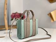 Okify Chloe Mini Woody Tote Bag In Light Blue 20x14x6cm - 5