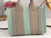 Okify Chloe Mini Woody Tote Bag In Light Blue 20x14x6cm - 6