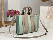 Okify Chloe Small Woody Tote Bag In Light Blue 26.5x20x8cm - 4