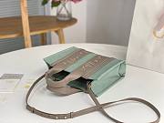 Okify Chloe Small Woody Tote Bag In Light Blue 26.5x20x8cm - 3