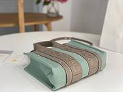 Okify Chloe Small Woody Tote Bag In Light Blue 26.5x20x8cm - 2