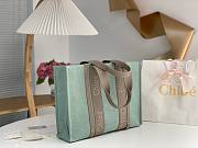 Okify Chloe Large Woody Tote Bag In Light Blue 45x33x13cm - 4