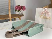 Okify Chloe Large Woody Tote Bag In Light Blue 45x33x13cm - 3