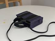 Okify Chloe Mini Woody Tote Bag In Dark Purple 20x14x6cm - 6