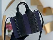 Okify Chloe Mini Woody Tote Bag In Dark Purple 20x14x6cm - 5