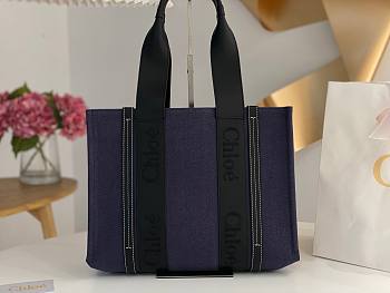 Okify Chloe Medium Woody Tote Bag In Dark Purple 37x26x12cm