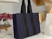 Okify Chloe Large Woody Tote Bag In Dark Blue 45x33x13cm - 5