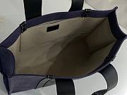 Okify Chloe Large Woody Tote Bag In Dark Blue 45x33x13cm - 3