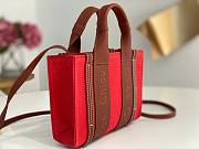 Okify Chloe Mini Woody Tote Bag In Red 20x14x6cm - 6