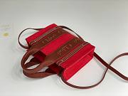 Okify Chloe Mini Woody Tote Bag In Red 20x14x6cm - 5