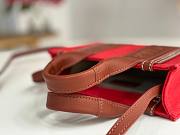 Okify Chloe Mini Woody Tote Bag In Red 20x14x6cm - 4