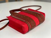 Okify Chloe Mini Woody Tote Bag In Red 20x14x6cm - 3