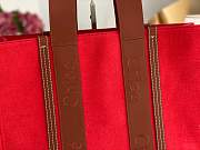 Okify Chloe Small Woody Tote Bag In Red 26.5x20x8cm - 2